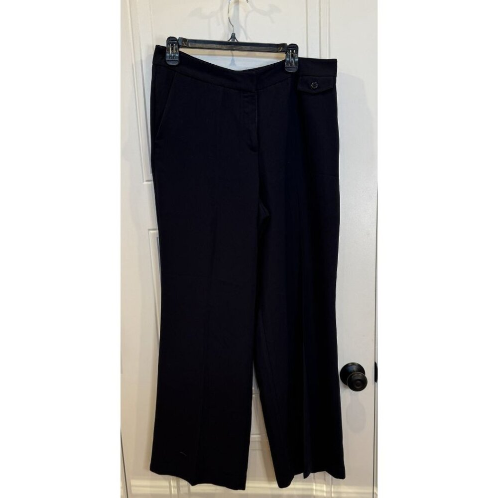 New York & Co. Black Trousers 12 Mid-Rise Straight Leg Workwear Formal Classic